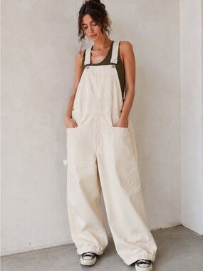 GU Cream Painter Wide Leg Utility Overalls XL Japanese Workwear unisex